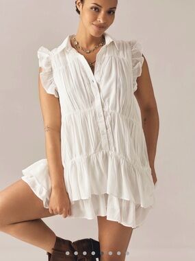 NWOT Anthropologie sleeveless ruffle mini dress